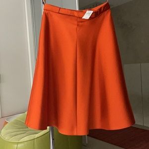 CARVEN Orange Belted A-line Skirt *NEW*